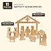 Unfinished Wooden Nativity Scene Set, DIY Christmas Decoration Crafts (11 Pieces)