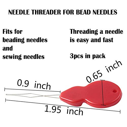 image for UA Crafts 25pcs Beading Needles (1.6 inches) with 3 Needle Threaders i