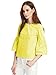 Floerns Women's Bell Sleeve Beading Casual Blouse Top Yellow L