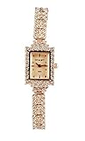 ShoppeWatch Ladies Bracelet Watch Rose Gold Tone Small Square Face Crystal Bling Reloj de Dama SW9504RSRS