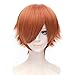 Probeauty Short Spiky Orange mix Brown Cosplay Wigs for Peter Pan