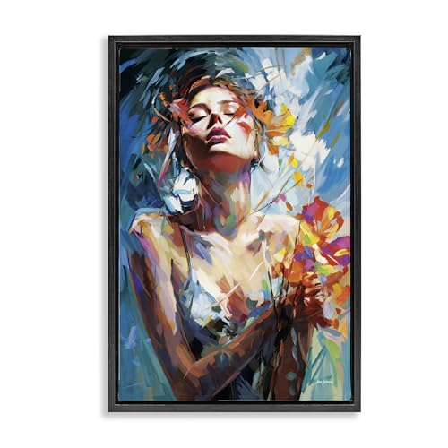 Stupell Industries Whisper Of Your Name Black Framed Floater Canvas Wall Art De…