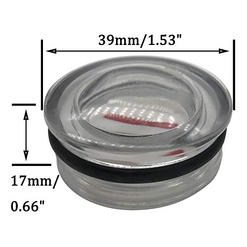 NGe 38mm(1-1/2") Thread Oil Sight Glass, Air Compressor Fittings Plastic Liquid Level Sight Glass 4Pcs