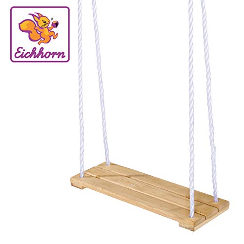 Eichhorn 100004503 - Outdoor Brettschaukel, höhenverstellbar 140-210 cm, TÜV/GS geprüft, bis 60 kg belastbar, Birkenholz