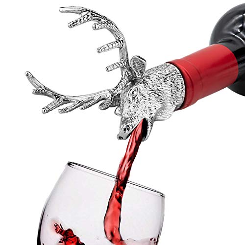 FREEMASTER Wine Pourer Wine Aerators Stainless Deer Stag Head Wine