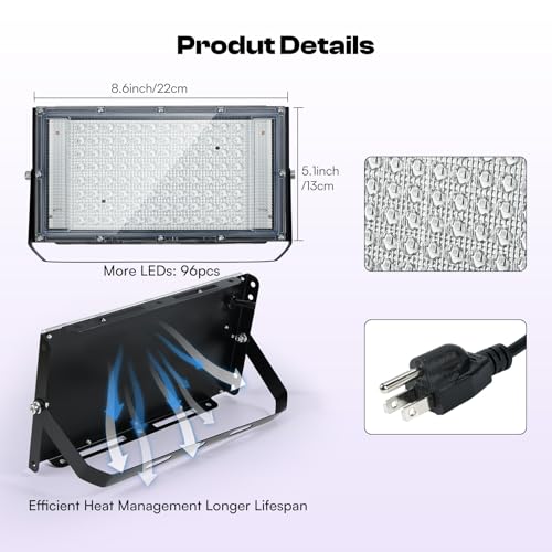 Caydo 50W LED UV Screen Printing Light with Black Light Stand and Instructions, Exposure Unit for Screen Printing and Cyanotypes