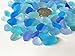 Sea Glass Beads/Beach Glass Beads for Jewelry Making (Small Size / 8-12 mm, Multicolored Blue Cobalt Aqua Purple-Blue Mix, Not Drilled) (100 Pieces)