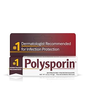 Image of Polysporin First Aid Topical Antibiotic Ointment with Bacitracin Zinc & Polymyxin B Sulfate, For Infection Protection & Wound Care Without Neomycin, Travel Size, 0.5 oz