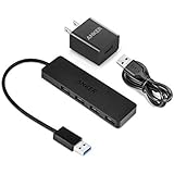 Anker Ultra Slim 4-Port USB 3.0 Data Hub with 12W Power Adapter / USB Wall Charger Included
