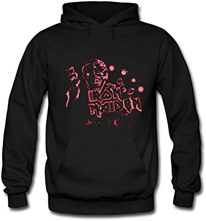 Tango87ammaki Iron Maiden Skull Fear Of Flames Hoodies Black