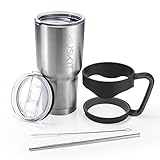 AusKit 30 oz Tumbler, Stainless Steel Tumbler With Lid and Fabric Handle, Double Wall Vacuum Insulated Tumbler, Travel Mug Keep Your Beverage Hot or Cold, Free Straw Cleaning Brush and Stainless Straw