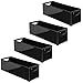 mDesign Plastic Video Game Organizer - Game Storage Holder Bin with Handles for Media Console Stand, Closet Shelf, Tower, and Bookshelves - Holds Disc, Video Games, Head Sets - 4 Pack - Black
