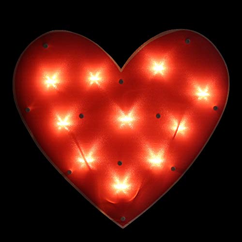 Northlight 13" Lighted Valentine's Day Shimmering Red Heart Window Silhouette Decoration - Thumbnail 2
