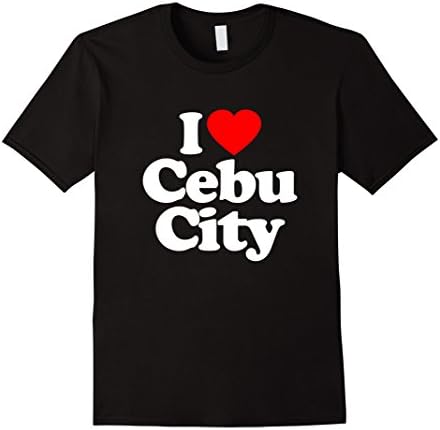 Men's I Love Heart Cebu City Philippines Funny T-Shirt Medium Black