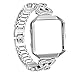 VOMA Compatible For Fitbit Blaze Bands Women Men With Frame, Stainless Steel Fitbit Blaze Watch Band Fitbit Blaze Accessories Fitbit Bands Blaze Fit bit Blaze Bands Large Small Bangle 4 Silver