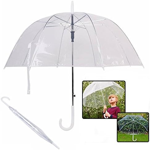 Besting Transparent Bubble Dome Umbrella,Transparent Mushroom Umbrella Windproof Half Automatic Handle Clear Rain Umbrella Clear Dome Shape Bubble Umbrella Decor for Wedding ,Women and Children(Clear)