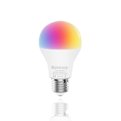Smart Alexa Lampe 7W E27 RGB CW Dimmbar LED WiFi Glühbirne Steuerbar via App Kompatibel mit Smartphone Amazon Alexa Google Ho