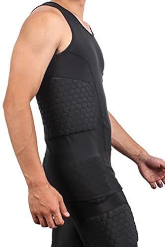 Padded Compression Shirt Chest Protector Undershirt For Football Soccer Paintball Shirt Shirt Short