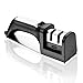 Nicekitchen Kitchen Straight and Serrated knives 2 stage Manual chef Knife Sharpener, with Diomand Abrasives, Black
