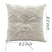 AWEHIRU Dzty Ivory Lace Pearl Wedding Ring Pillow Cushion Bearer 8.2 Inch for Beach Wedding