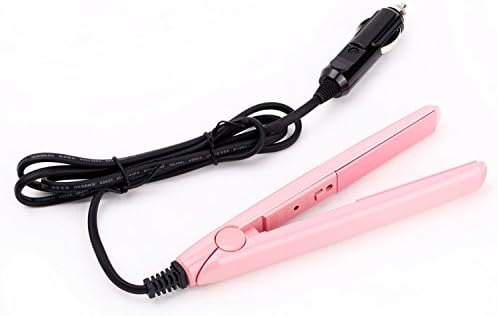 INMISS Portable Plate Car Mini Travel Hair Straightener Flat Iron Plug 12V (pink)