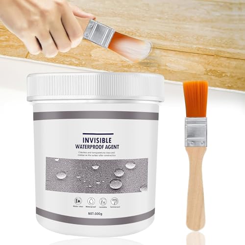 300g Sellador Invisible Impermeable, Agente Aislante Transparente, Waterproof Insulating Sealant, Waterproof Anti-Leakage Agent, Sellado Impermeable Para Interior y Exterior Grietas, Con Cepillo