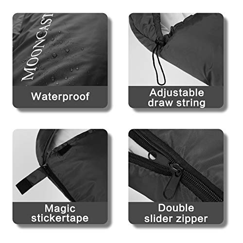 MOONCAST Backpacking Sleeping Bag Warm & Cold Weather, Use for 4