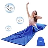 DOACT Cotton Sleeping Bag Liner, Travel Camping Sheet Sleeping Sack with Zipper, Portable and Lightweight for Traveling, Hostels, Backpacking, Picnic 30” x 85′