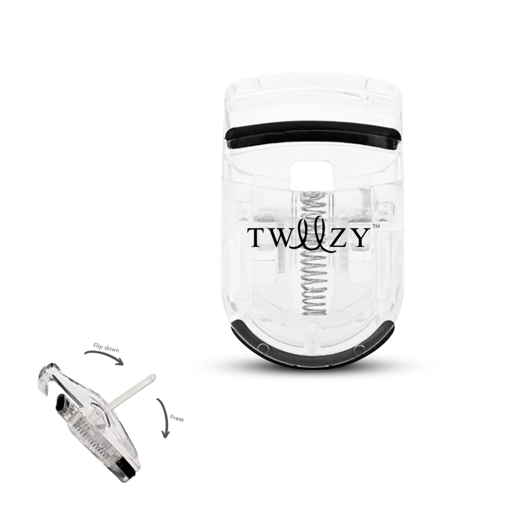 Mini Eyelash Curler by Tweezy brand for Travel Portable Compact Professional, With Replacement Silicone Pads