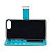 iPhone 7 Plus Case - IZENGATE [Classic Series] Wallet Cover PU Leather Flip Folio with Stand (Turquoise Blue)