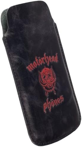 Motorheadphones 95376 Burner Leather Mobile Universal Pouch for iPhone 4/4S and Other Smartphones with 3.5/4.0-Inch Screen - Large - Black/Red