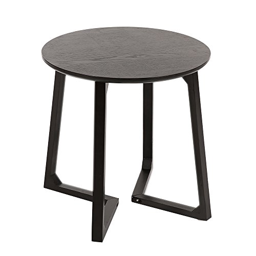 Round Reception Table/Accent table/End Table for Living Room,Office,waiting room,Conference and Meeting Room Wood,Small, Black