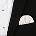 100% Silk Twill White Pocket Square Wedding Collection in Signature Wrapping, Gift Box