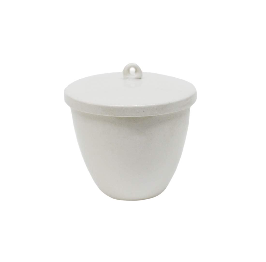 LLF Chemical Porcelain Crucible with Lid Cover Lab Crucible (20ml, 30ml, 40ml, 70ml, 100ml, 200ml, 300ml) (40ml) (300ml)