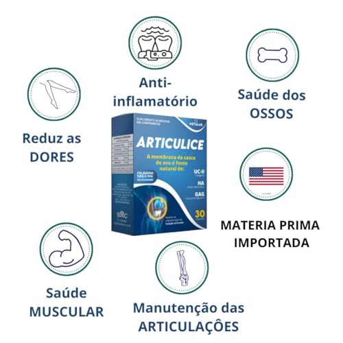 Suplemento Colágeno Tipo 2, UCII, Ácido Hialurônico, Glicosaminoglicano, NEEM Articulice com 30 comprimidos similar Fortice