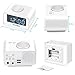 Alarm Clock Radio, AKASO Digital Alarm Clock for Bedroom with Snooze Function, 5 Dimmer Brightness, Thermometer, Dual Alarm Clock - USB Charging port for iPhone/iPad/iPod/Android and Tablets, White