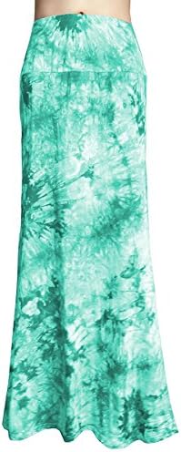 YiLiQi Women's Fashion Multicolored Print Basic High Waist Maxi Skirt - Long Skirt