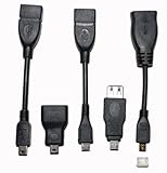 BobjGear Cable Adapter Set 5-Pack of Most Commonly Needed Adapters for Tablets and Devices: Micro USB OTG; Mini USB OTG; Micro USB Client; Mini USB Client; Micro HDMI to Full Sized HDMI
