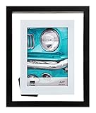 Kiera Grace City Float Picture Frame, 4 by 6-Inch, Black with Silver Accent