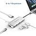 HooToo USB C Hub, USB C Adapter with Ethernet Port, 4K HDMI, 100W Power Delivery, 3 USB 3.0 Ports for MacBook Pro & Google Chromebook & and More Type C Laptops - Silver