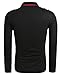 Coofandy Men's Casual Solid Long Sleeve Polo Shirt, XL Black