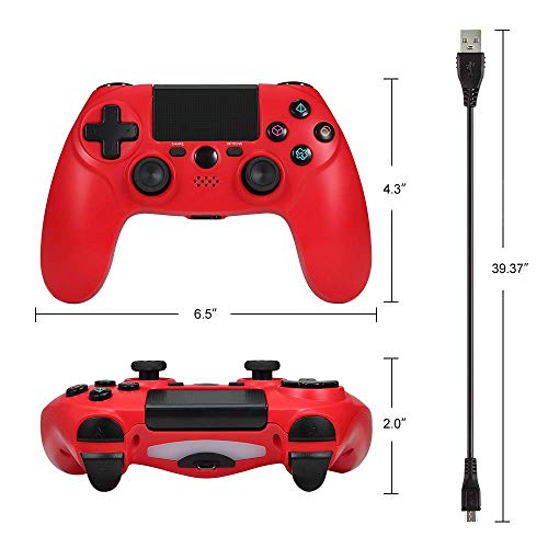 Maliralt PS4 Wireless Controller LP18 DualShock 4 Bluetooth Wireless Controller for Playstation 4, Rechargeable PS4 Gamepad with Touch Pad, Light Bar and 3.5m Audio Jack - Red (Third Party Made) - Thumbnail 7