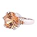 Psiroy 925 Sterling Silver Created Morganite Filled Solitaire Engagement Ring