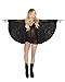 iHeartRaves Black Sheer Mesh Zip-Up Dark Angel Romper with Wings (Small)