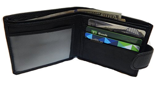 Mossad AK47 Men's Genuine BLACK Leather Wallet - Gift Boxed Bi-Fold Leather Wallet