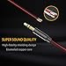 Car Aux Cable for iPhone X/Xs/Xr / 8/7 / 6 / Plus, Topacom 3.5mm Audio Cable, Aux Cord for Car Stereo, Headphone, Speaker, Red & Black