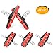 WTSHOP 4Pair V Bike Brake Pads with Hex Nuts and Spacers,Road Mountain Bicycle V-Brake Blocks Shoes （red）thumb 3