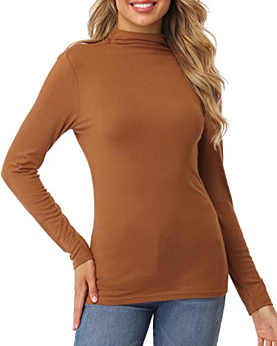 Fuinloth Women's Mock Turtle Neck Tops 