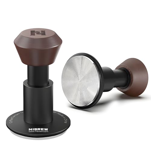 HiBREW 58mm Professional Espresso Tamper with Calibrated Spring, Self-Leveling, Anodized Aluminum & Stainless Steel Base for H10A