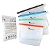 Eqowoox Reusable Silicone Food Bag - 2 Large & 2 Small, BPA Free, Dishwasher Safe, Leak Proof, Ideal for Sandwich, Lunch, Sous Vide, Snack, Fruit, Freezer - Airtight Ziplock Storage Bags